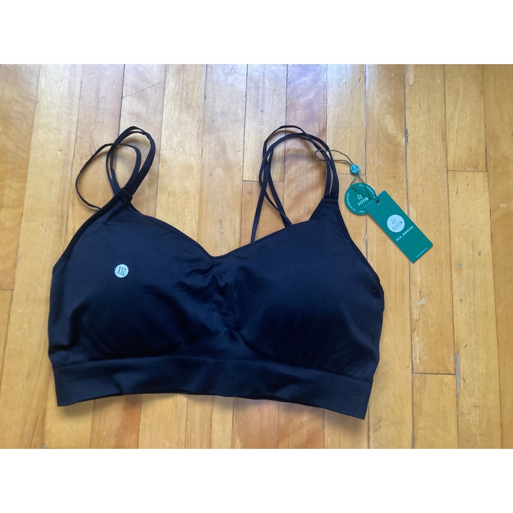FITTIN ActiveGlow Black Strappy Back Sports Bra XXL New